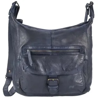 Bear Design Umhängetasche "Anna" Cow Lavato Leder Umhänger Schultertasche 30x27cm, Handtasche, Shopper, Damen Schultertasche 30x27cm, knautschig blau blau