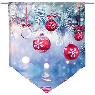 Scheibengardine Weihnachten in blau one - spitzer Scheibenhänger, gardinen-for-life 90 cm x 75 cm