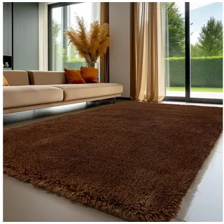 luxuskollektion Hochflor Teppich 160 x 230 cm Braun