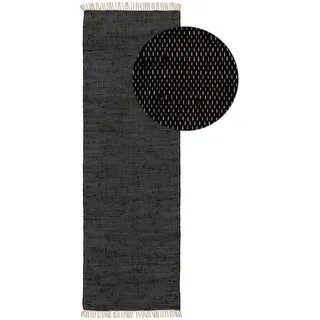 benuta basic Tom Kurzflorteppich 70 x 200 cm Schwarz