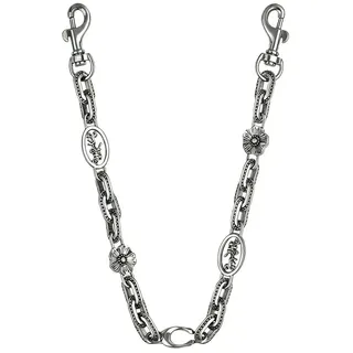 XFSRG Taschenkette Kettenverlängerung Taschengurt Handykette mit Blumenmuster Taschenhenkel Schulterriemen Austauschbar Taschenriemen Metall Handtasche Kette (Silber)