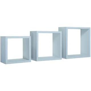 KUBISCHER 3ER SET WANDREGAL FARBE BLAU MOD. INCUBO