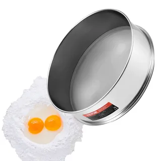 Vevor Mehlsieb mit feiner Masche, 80-Maschen-Mehlsieb, 304 Edelstahl-Feinmaschiges Sieb in Lebensmittelqualität, Durchmesser 12,6 Zoll, feinmaschiges Sieb zum Backen, Maschenöffnung in 5 Größen für Mungobohnen, Reis, Mehl, Perlenpulver