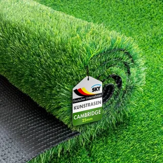 KARAT Sky Kunstrasen 100x300 cm - Wetterfester Outdoor Teppich in Grün für Balkon Terrasse & Garten - Robuster Teppichboden als Rasen-Alternative - 18mm Terraza