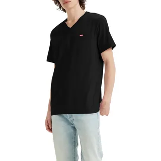 Levi's Herren Original Housemark V-Neck T-Shirt, Mineral Black, L