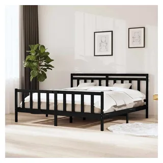 vidaXL Massivholzbett 200 x 200 cm Schwarz