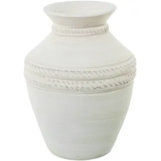 Bodenvase aus Keramik, feiner Sand, Weiß, 26 x 26 x 35 cm