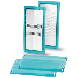 Genius Nicer Dicer Chef Professional Gemüseschneider Reib-Einsätze | Set 2-tlg. - Zubehör, Julienne Reibe-Einsatz, Feiner Reibe-Einsatz, Schutzabdeckung. Gem