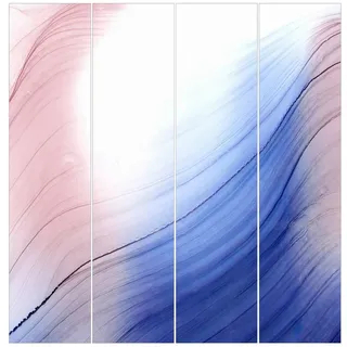 Bilderdepot24 Schiebegardine Flächenvorhang blickdicht Melierter Farbtanz Blau Rosa (4 St), halbtransparent, Wohnzimmer große Flächengardine lichtdurchlässig als Klemm-System blau 240 cm x 250 cm