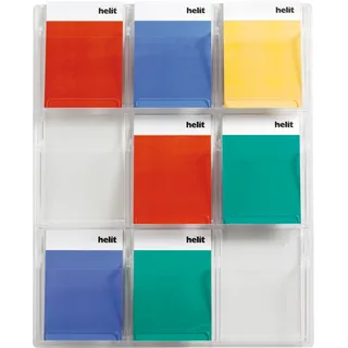 Helit Wandprospekthalter transparent 9x DIN A4 9 Fächern 76,6 x 5,1 x 94,5 cm, 1 St.