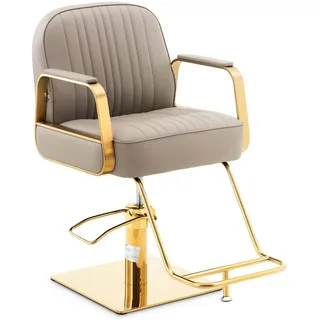 Physa Friseurstuhl mit Fußstütze 200 kg Beige/Gold