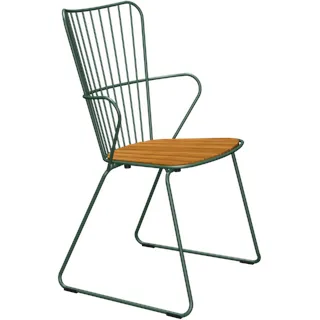 HOUE PAON Gartenstuhl Bambus/Stahlgestell - White