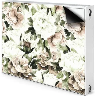 Magnet Radiator Magnet Mat Heizkörper Heizung Verkleidung Abdeckung 110x60 cm  - Blühen, Pfingstrosen - Grün