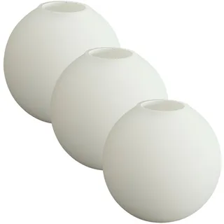 3er Set Lampenschirm E14 Glas – Ersatzglas Glaskugel für Stehlampe, Tischlampe & Fluter – Lampenglas Ersatzschirm für Leuchte (3 Stück Loxy)