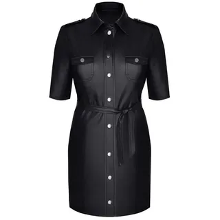 Demoniq Lederimitatmantel Mantel in schwarz - XL schwarz XL