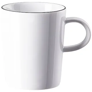 Thomas Porzellan Becher Cucina Basic Colori Black Becher mit Henkel 0,28 l, Porzellan, Tassen weiß