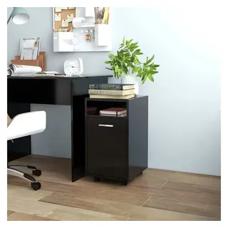 vidaXL Beistellschrank mit Rollen 33 x 38 x 60 cm Schwarz