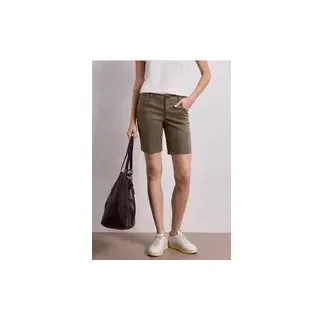 Street One Mid Waist Bermuda in Satin-Optik - Braun