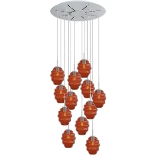 s.luce Echos 12-flg. Ø 80 cm oval braun/weiß