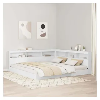 vidaXL Bücherregal-Bett mit Kopfteil Weiß 180 x 200 cm Holzwerkstoff