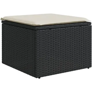 vidaXL Gartenhocker mit Kissen 55 x 55 x 37 cm schwarz