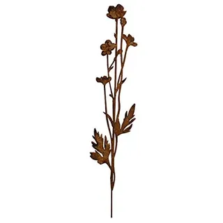 Wunderschöner & Hochwertiger Gartenstecker – Rost Blume/Blumenstecker – Große Auswahl – Edelrost Dekoblume – Metall Gartendeko (Butterblume - Länge 85cm)