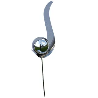Jürgen Bocker - Gartenambiente Gartenstecker Flame Edelstahl poliert 126 cm Gartenstecker Beetstecker Dekostecker