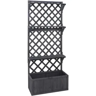 Mendler Hochbeet HWC-P69 177 x 77 x 33 cm Anthrazit-Grau