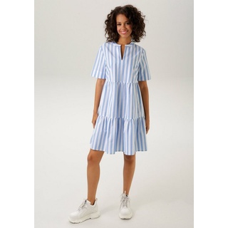 Aniston CASUAL Sommerkleid im Streifen-Dessin - NEUE KOLLEKTION blau|weiß