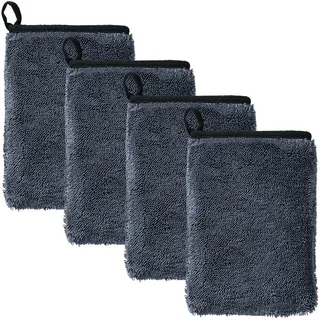 Erwin Müller Geschirrtuch Microfaser-Handschuh 4er-Pack, Microfaser Uni grau