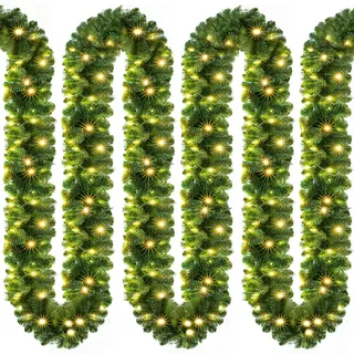 CASARIA Weihnachtsgirlande Kunstgirlande 5 m 100 LEDs inkl. spritzwassergeschützt grün