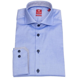 Pure Businesshemd Slim Fit stark tailliert Haifischkragen Kontrastknöpfe blau