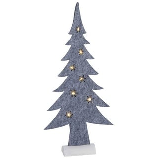 Spetebo Weihnachtsfigur LED Tanne aus Filz - 51 cm (Tanne, 1 St., LED Deko Tanne), Schmückender mit LED beleuchteter Tannenbaum grau