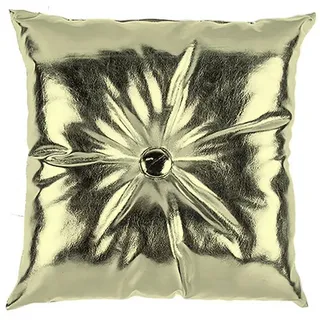 Marabellas Shop Dekokissen Couchkissen 30x30cm in Metalloptik gold oder silber als Dekokissen, ansprechende Punkt-Steppung goldfarben