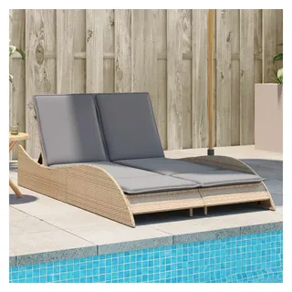vidaXL Sonnenliege Doppelliege 114 x 205 x 73 cm Beige