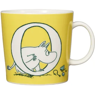 Arabia Moomin Henkelbecher ABC Buchstabe O, aus Vitroporzellan, Fassungsvermögen: 400ml, Maße: 12 x 9,4 x 9 cm, 1066897