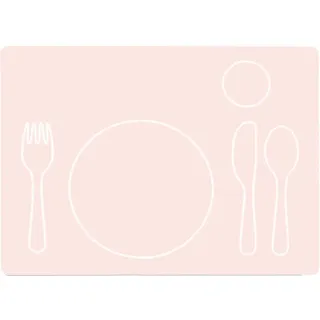 Montessori Silikon Tischset für Kinder - Platzset - abwaschbar (zartrosa, 40x30cm)
