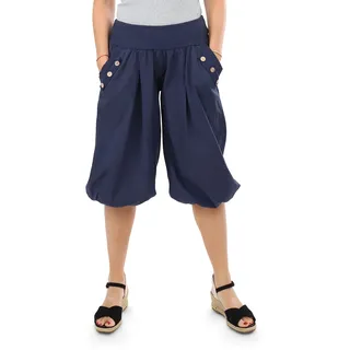 Malito - Damen Caprihose - Kurze Pumphose für Strand & Alltag - leichte Sommerhose für Frauen mit elastischem Bund - Low Waist 23286H Einheitsgröße - 34-40