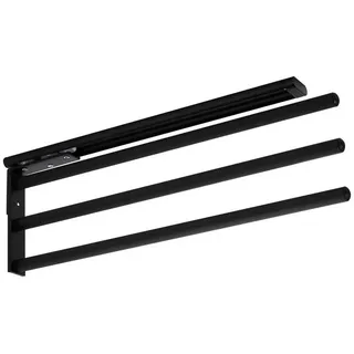 SO-TECH® Teleskop-Handtuchhalter TED Aluminium schwarz matt für Bad oder Küche, 3-armig schwarz matt (450 - 730 mm, ausziehbar, drehbar) schwarz 3-armig 450 - 730 mm
