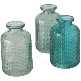 Boltze Vase Merula 3-teilig, 10 cm, Ø 6 cm, türkis