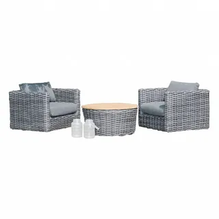 SonnenPartner Gartenlounge-Set Sonnenpartner 3-teilige Lounge-Sitzgruppe Sands Aluminium mit