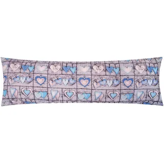 Seersucker Seitenschläferkissen Bezug 40x145cm - Landhaus Blau (358/2)