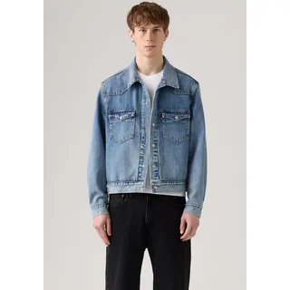 Jeansjacke LEVI'S, Herren, Gr. S, blau (thats a myth trucker), Denim/Jeans, Obermaterial: 100% Baumwolle, bequem hüftlang, Manschette, Jacken Jeansjacke, Westernstyle