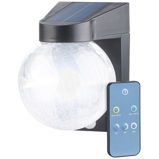 Solar-LED-Wandleuchte im Crackle-Glas-Design, PIR-Sensor, 200 Lumen