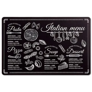 Tischset Italian Menu 43,5 x 28,5 cm Polypropylen Schwarz