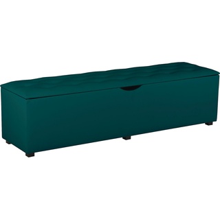 Places of Style Hockerbank Knobbed, mit Stauraum, Breite 120 cm und 160 B/H/T: x 42 40 cm, Kunstleder, Für Bett Natura blau
