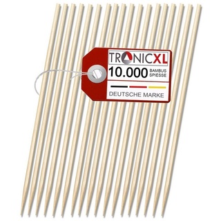 TronicXL Schaschlikspieße 10.000x XL Bambusspieß 50cm Holzspieße Holz Bambus Fleischspieß BBQ (Set, 10000-St), Geschliffen, Poliert, lang, spitz braun
