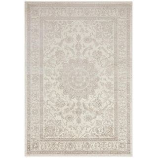 Teppich Samt Teppich Täbris Antik Look Orientalisches Design creme anthrazit, Teppich Boss, rechteckig, Höhe: 3 mm weiß