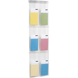 Helit Wandprospekthalter 6 x DIN lang 28,4 x 5,4 x 97,8 cm 1 St. Transparent
