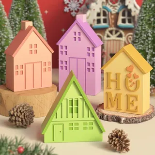 4 Stück 3D Silikon Kerzenformen Set, DIY Kerzengießformen für Zuhause, Geschenke